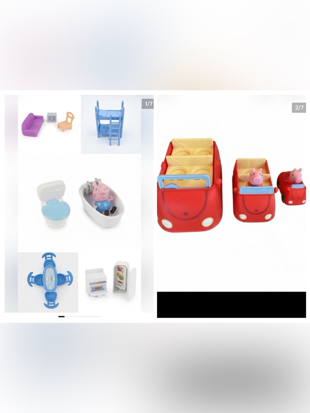 Peppa Pig Bundle - Doll House Furniture & One George Pig & 3 Peppa Pig Cars